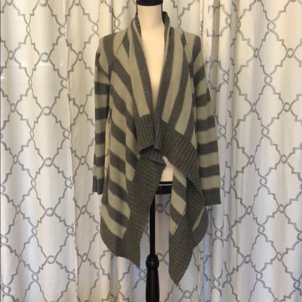 Free People Gray striped cardigan size M
